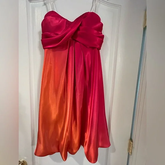 Xscape | Dresses | Xscape Pink Orange Strapless Mini Dress | Poshmark Xscape | Dresses | Xscape Pink Orange Strapless Mini Dress | Poshmark